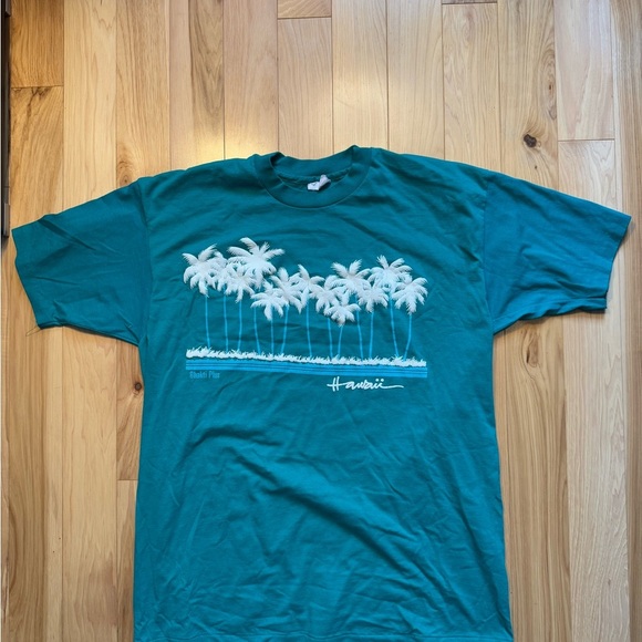 Hawaii Graphic Teal T-Shirt - Picture 1 of 5